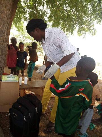 A photo of a nutrition-focused livelihoods program being administered