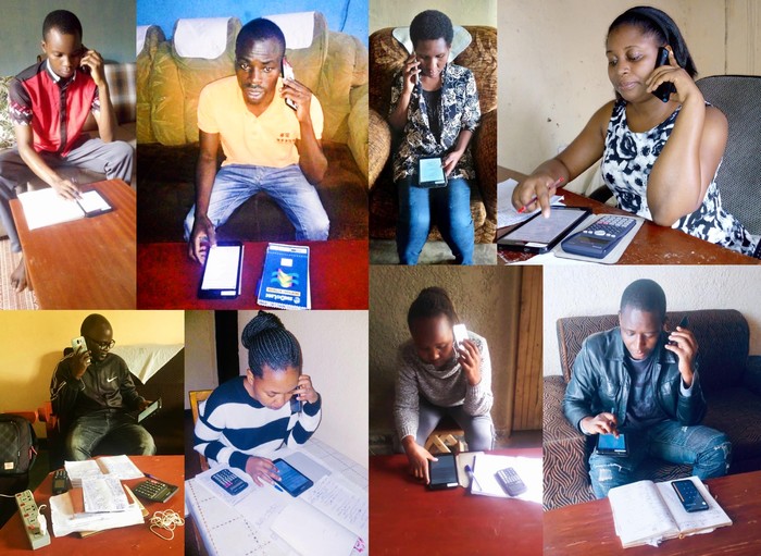 Enumerators conducting phone surveys Enumerators conducting phone surveys