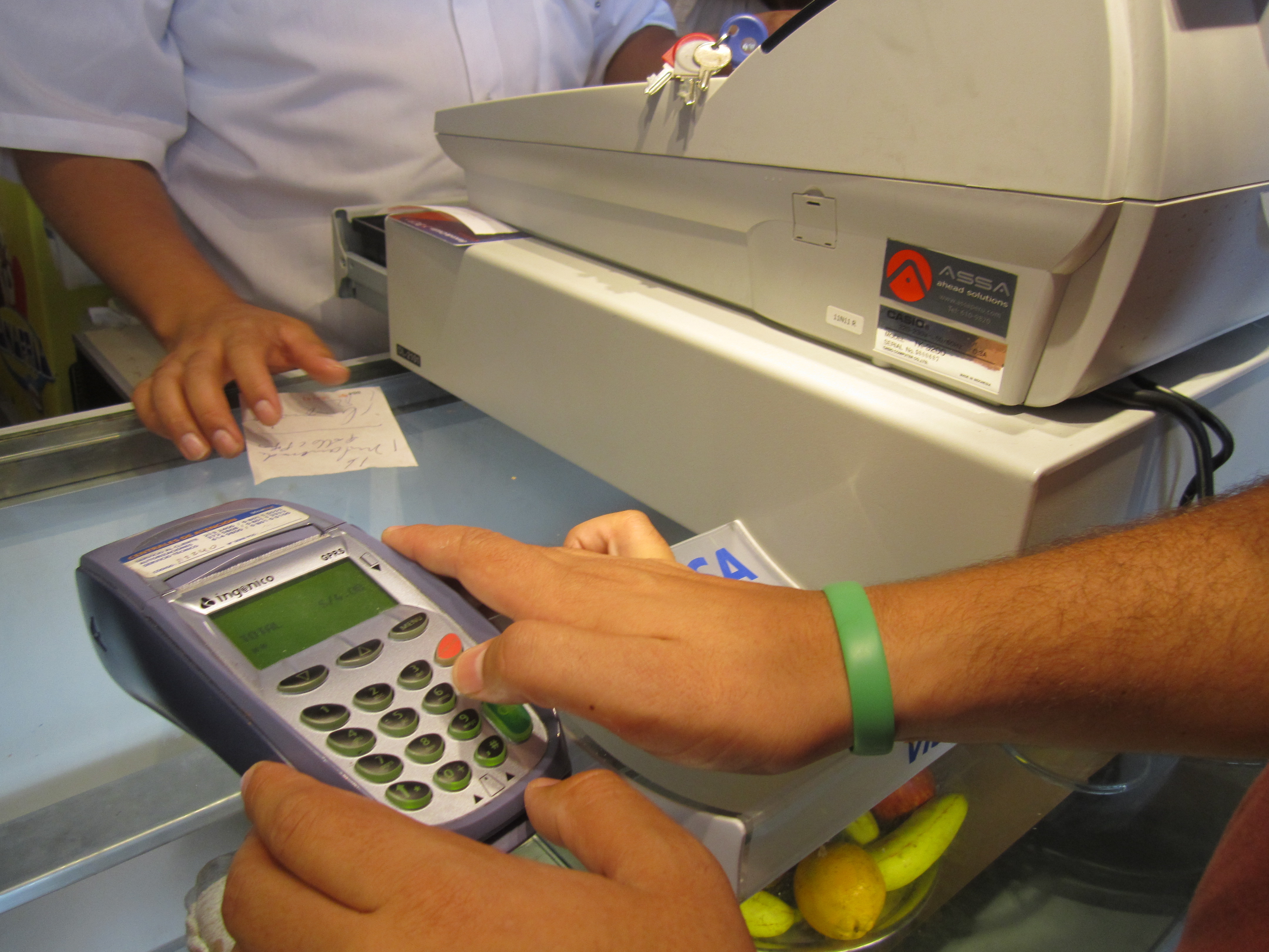 A person making a digital payment