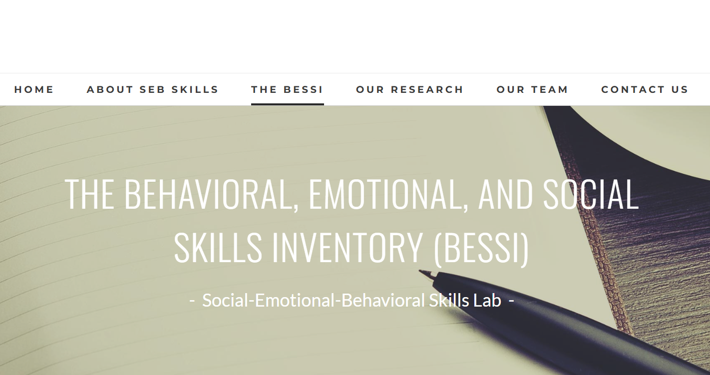Screenshot of the BESSI website landing page