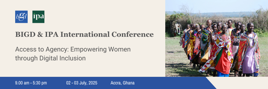 Banner image with the title, date, and time of the event, as well as the IPA and BIGD logos and a photo of African women standing outdoors wearing multicolored clothing