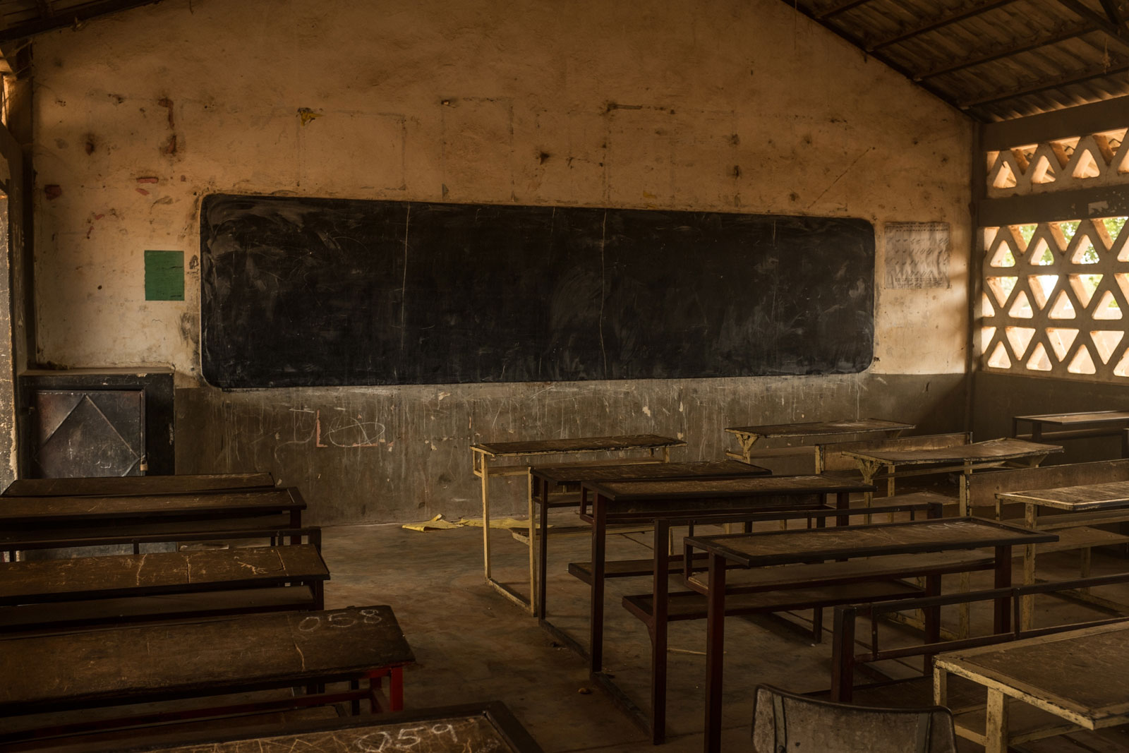 Empty Gambian classroom