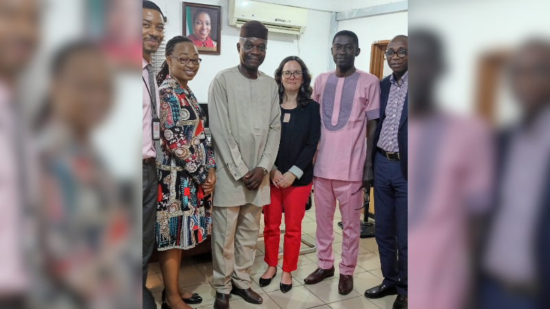 IPA Nigeria staff took a photo with the chief of NAPTIP and other representatives from NAPTIP during a recent meeting to finalize the MOU.