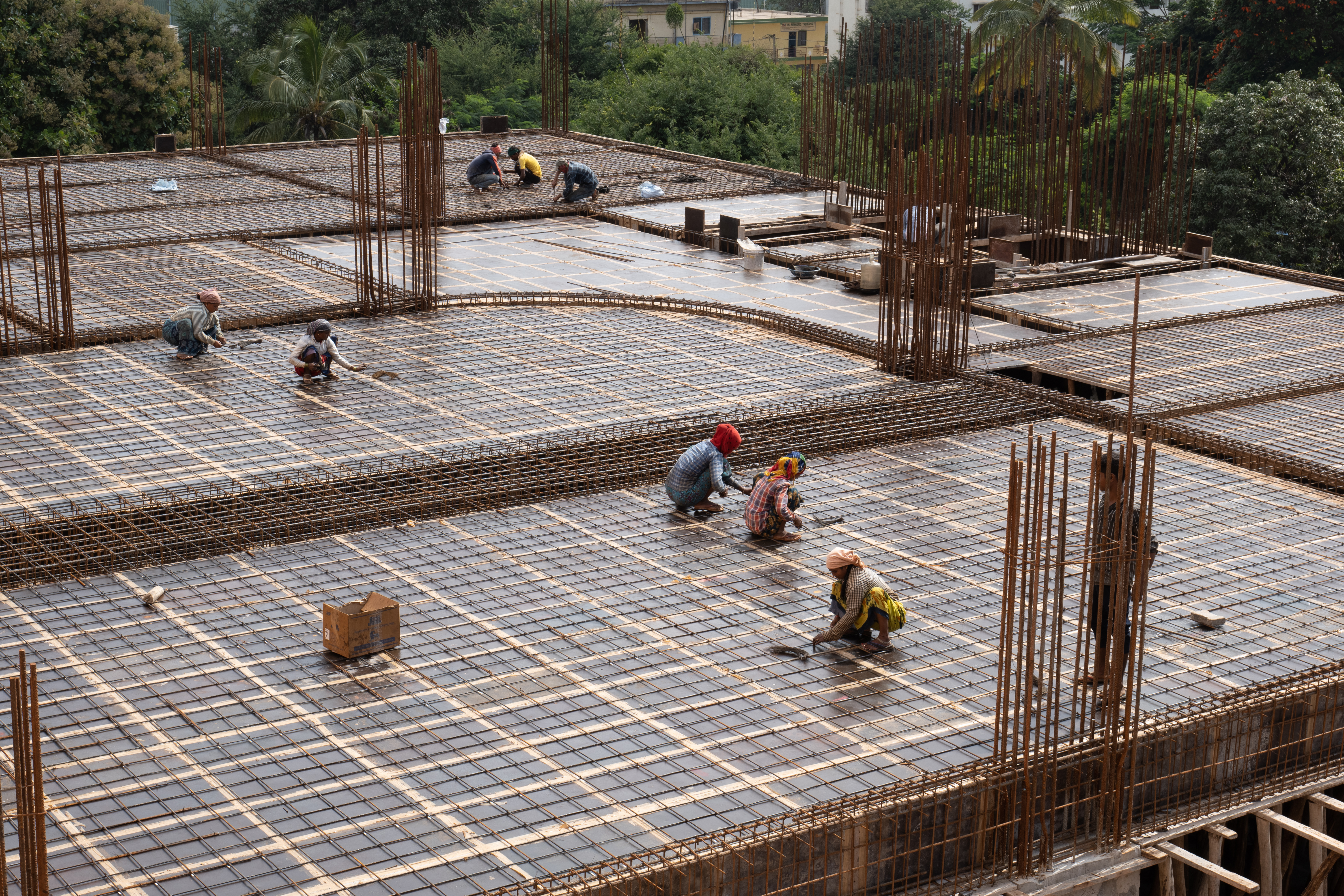 Construction workers on a worksite. This is not a confirmed instance of human trafficking. ©Myjourney from Adobe Stock
