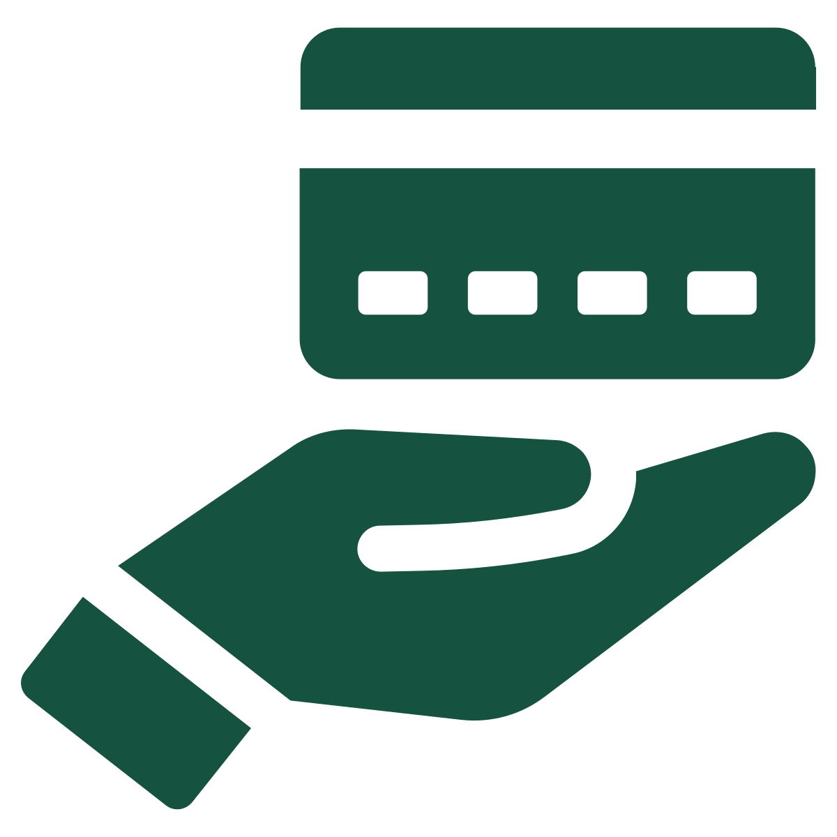 Icon of a person's hand holding a credit card