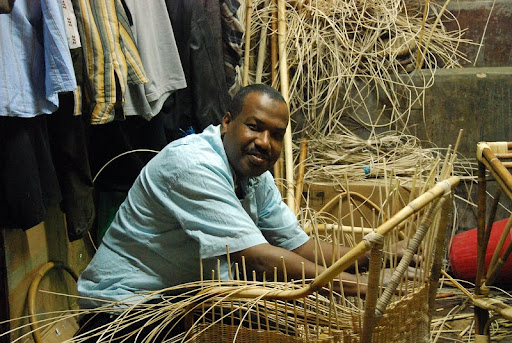 Egyptian wickerworker, Cairo, Egypt. 