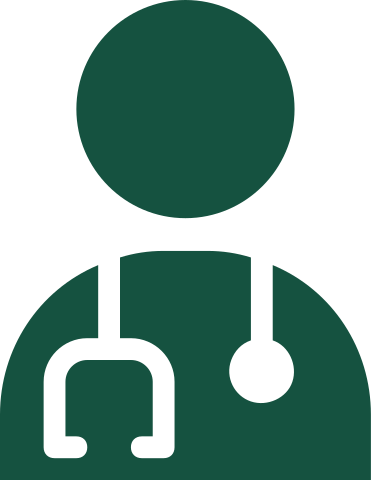 Icon of a health worker wearing a stethoscope