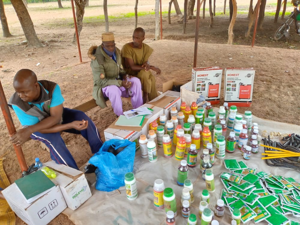 Vendors at their stand during a Village Input Fair in Mali