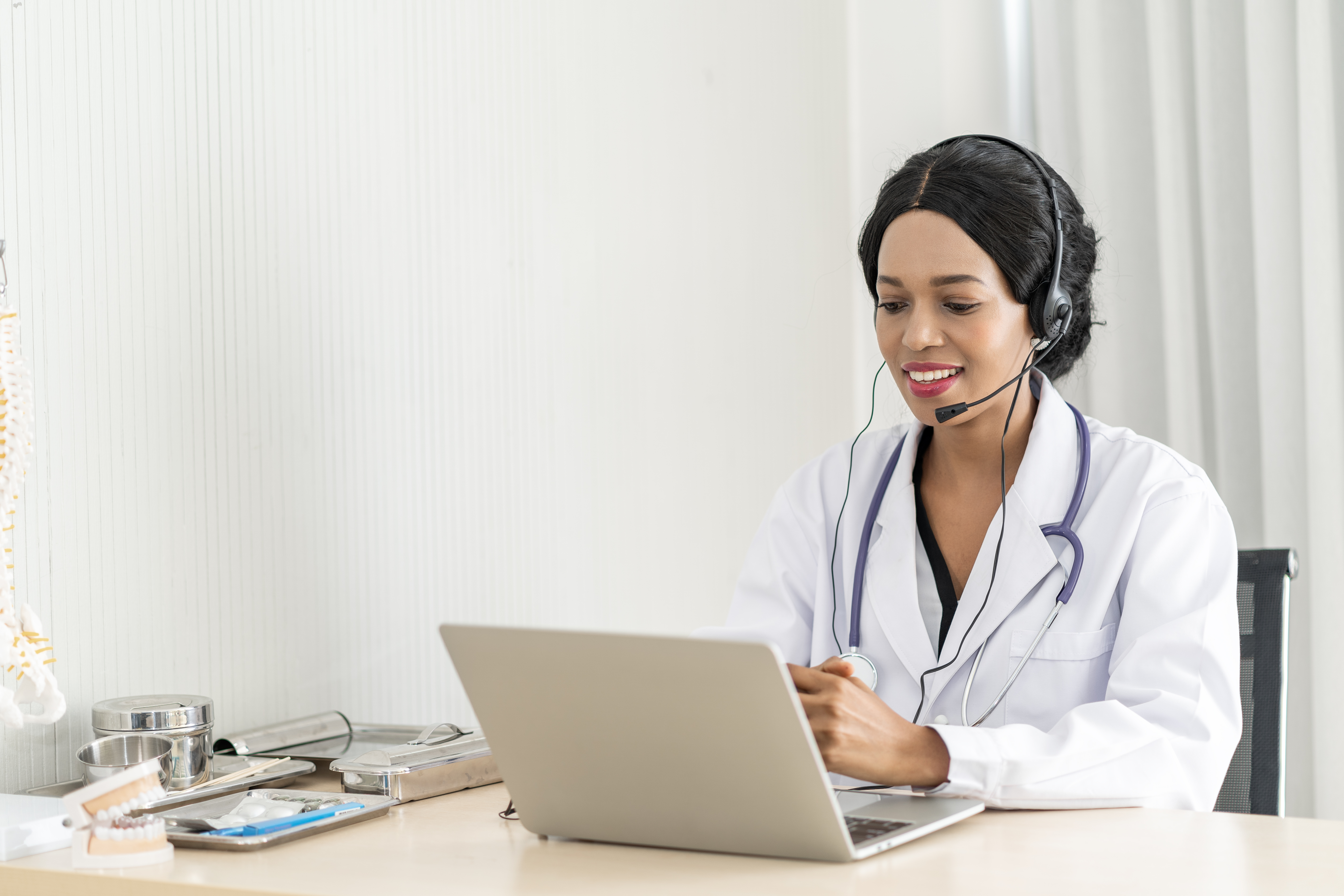 A nurse practitioner calling a patient. 