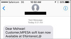 SMS Fraud Message