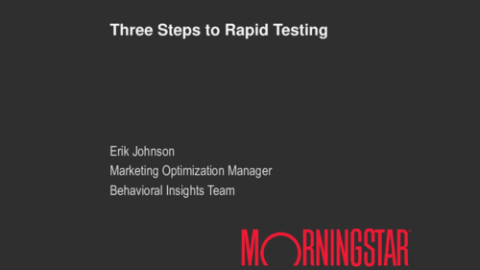 Three Steps to Rapid Testing