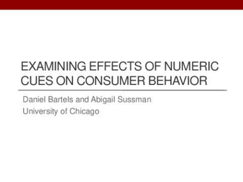 Examining Effects of Numeric Cues on Consumer Behavior