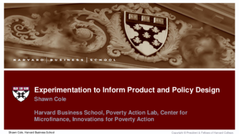 Experimentation to Inform Product & Policy Design