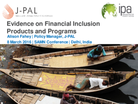 Diapositives : données probantes sur les produits et programmes d'inclusion financière