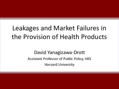 Leakages and Market Failures in the Provision of Health Products