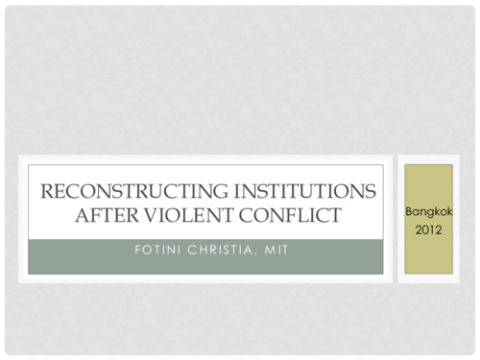 Reconstruire les institutions après un conflit violent