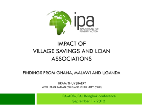 Impact des associations villageoises d'épargne et de crédit