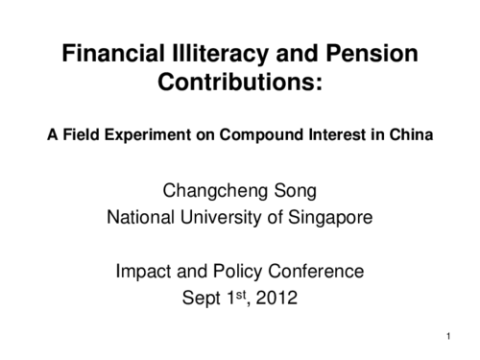 Financial Illiteracy and Pension Contributions