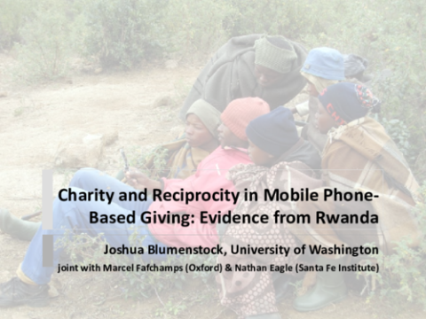 Charity and Reciprocity in Mobile Phone-Based Giving: Evidence from Rwanda
