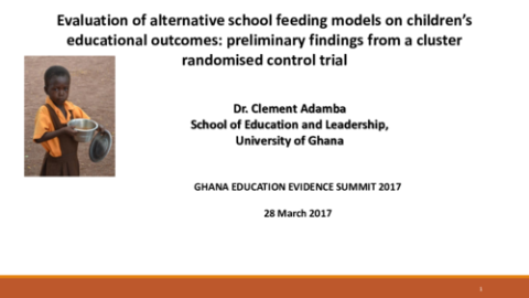 Evaluation of Alternative School Feeding Models on Children's Educational Outcomes