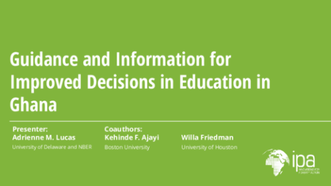 Conseils et informations pour améliorer les décisions en matière d'éducation au Ghana