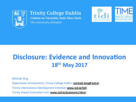 Disclosure: Evidence and Innovation