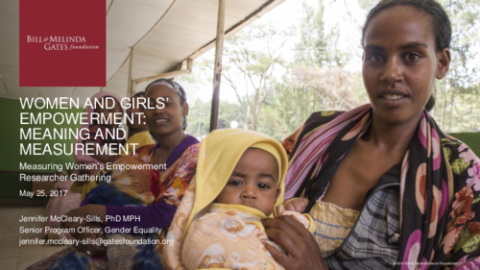 Women and Girls Empowerment: Meaning and Measurement