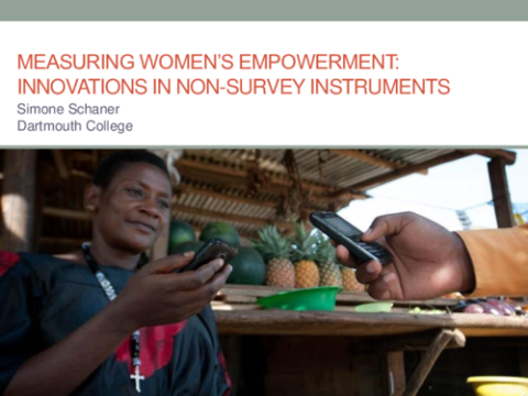 Measuring Women’s Empowerment: Innovations In Non-Survey Instruments | IPA