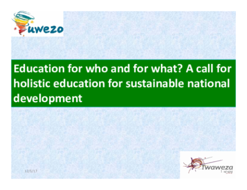 Education for Who and for What: A Call for Holistic Education for Sustainable National Development