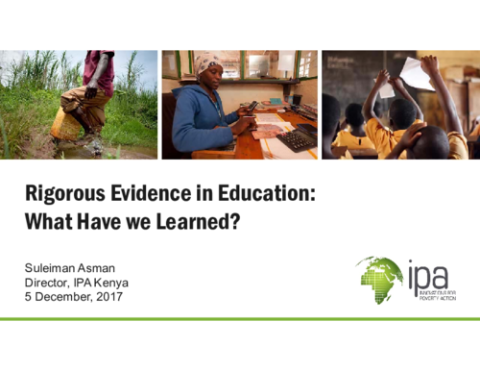 Rigorous Evidence in Education: What Have we Learned?