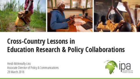 Cross-Country Lessons in Education Research & Policy Collaborations