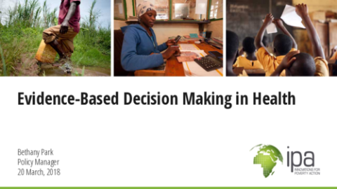 Evidence-Based Decision Making in Health