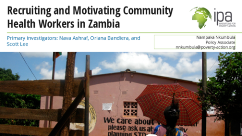Recrutement et motivation des agents de santé communautaires en Zambie