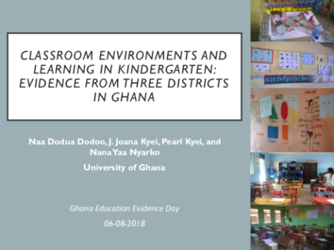 Classroom Environments and Learning in Kindergarten: Evidence from Three Districts in Ghana