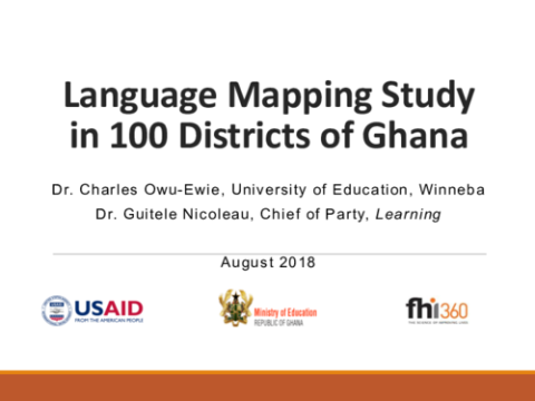 Language Mapping Study in 100 Districts of Ghana