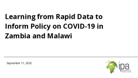 Learning from Rapid Data to Inform Policy on COVID-19 in Zambia and Malawi