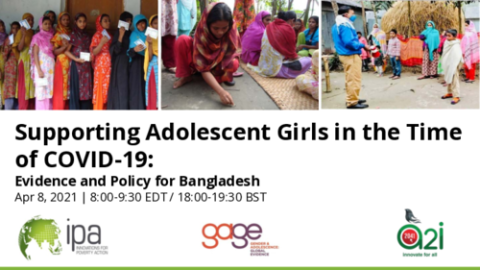 Supporting Adolescent Girls in the Time of COVID-19: Evidence and Policy for Bangladesh