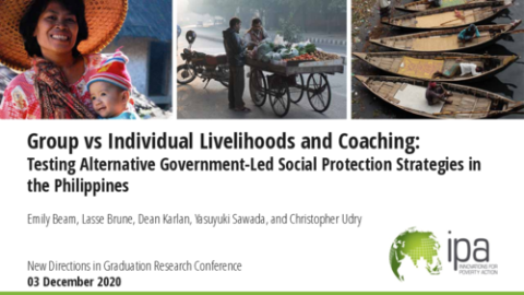 Group vs Individual Livelihoods and Coaching: Testing Alternative Government-Led Social Protection Strategies in the Philippines