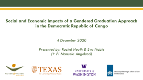 Social and Economic Impacts of a Gendered Graduation Approach in the Democratic Republic of Congo