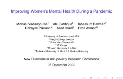 Improving Women's Mental Health during a Pandemic