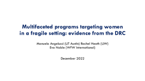 Programas multifacéticos dirigidos a mujeres en entornos frágiles: evidencia de la República Democrática del Congo