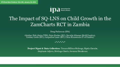 3. The Impact of SQ-LNS on Child Growth in the ZamCharts RCT in Zambia - Doug Parkerson
