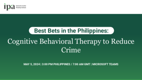 Cognitive Behavioral Therapy to Reduce Crime and Violence