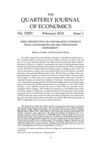 Academic Paper: Free Distribution or Cost-Sharing?