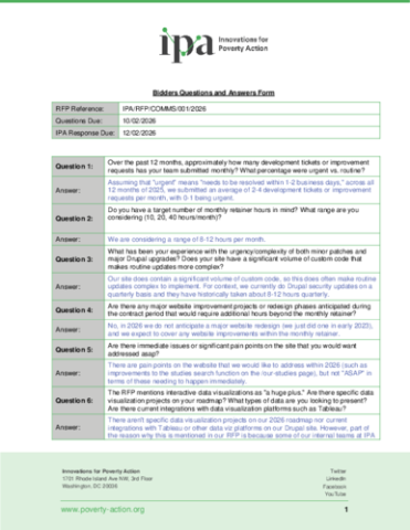 RFP Amendment No. 1 – Clarifications