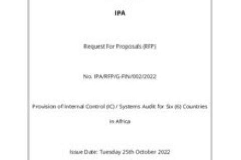 Request for Proposals: Provision of Internal Control (IC) / Systems Audit for Six (6) Countries in Africa