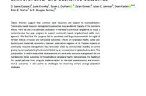 Community-based rangeland management in Namibia improves resource governance but not environmental and economic outcomes