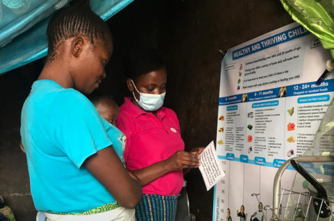 A growth chart is installed in a household in Lusaka, Zambia as part of an IPA evaluation measuring the Impact of home-based growth charts and nutritional supplements on child stunting in Zambia. © 2021 Luse Mpoya