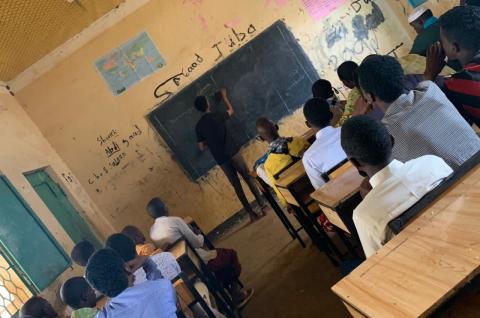 Boys in a classroom in Somalia