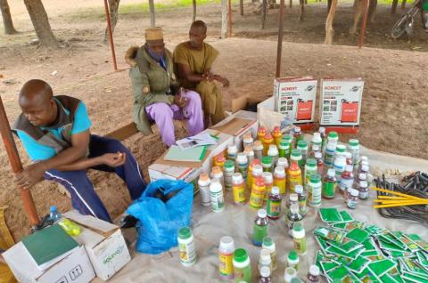 Vendors at their stand during a Village Input Fair in Mali